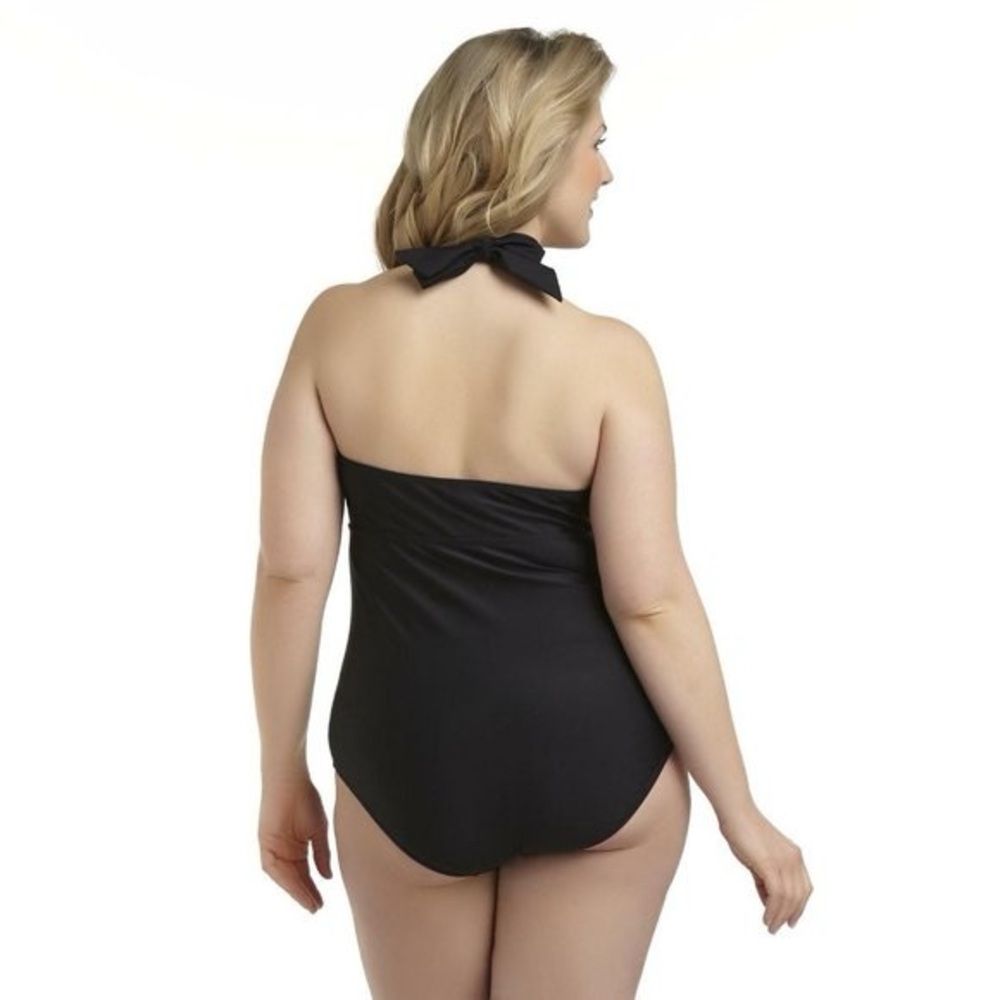 Tropical Escape Women's Floral Blue and Black Swimsuit Size 18W - Picture 2 of 12